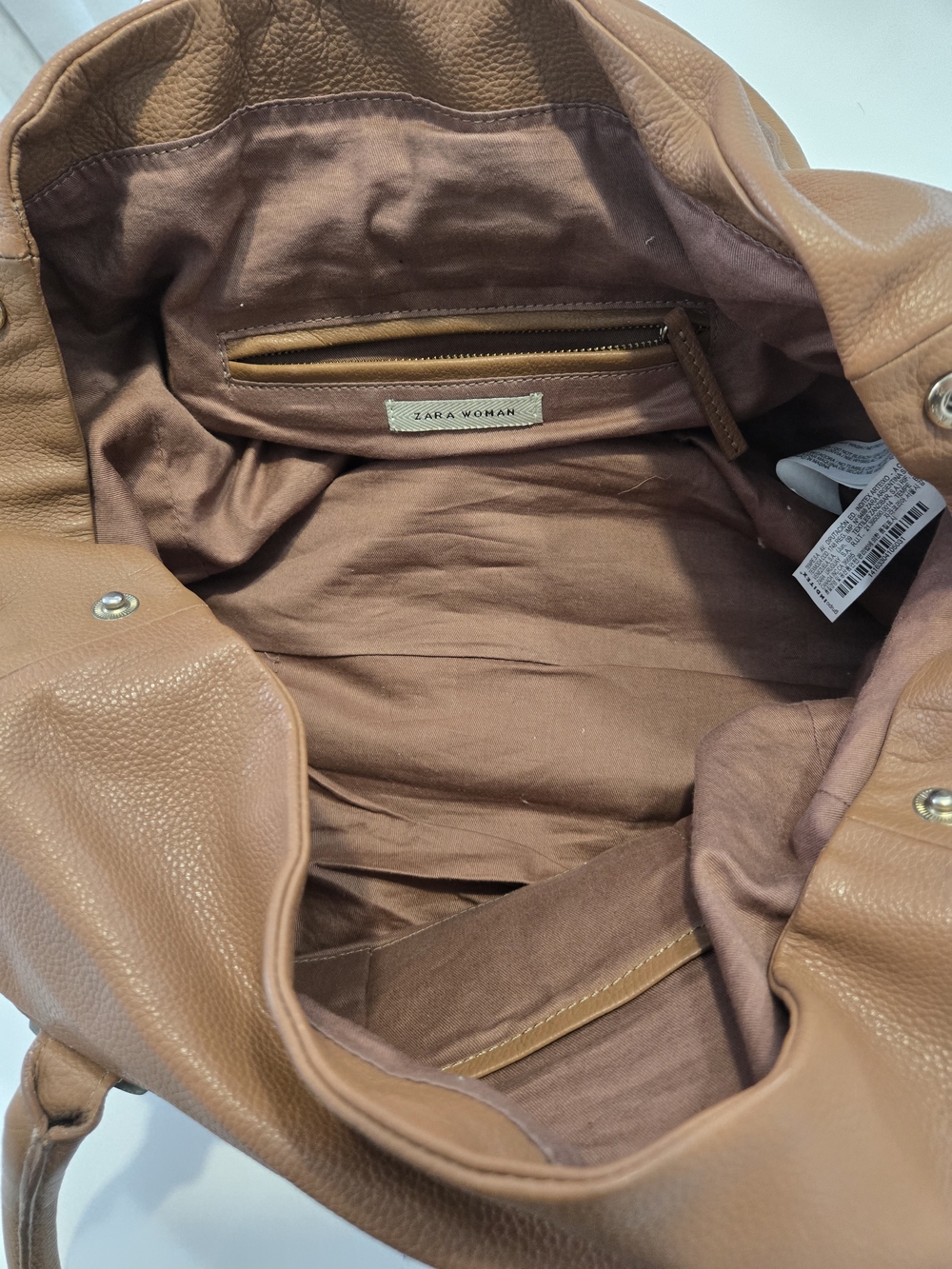 ZARA Woman Soft Brown Leather Tote Shoulder Bag - Ref 4163/304/105 - Picture 11 of 16